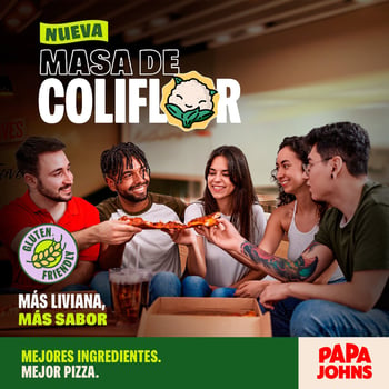 Nueva pizza de coliflor de Papa Johns Guatemala