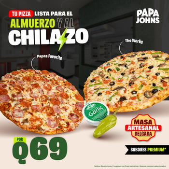 Pizzas premium Al Chilazo por Q69